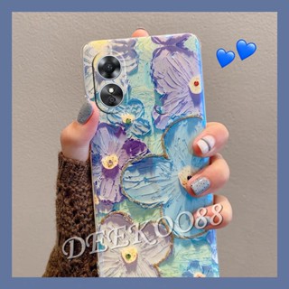 เคสโทรศัพท์มือถือ แบบนิ่ม ลายดอกไม้ สีม่วง สําหรับ OPPO A17K A17 A77S A57 A96 A76 4G A77 5G Reno 8 8Z 8Pro 7 7Z 7Pro Reno8 Reno7 Z Pro