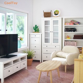 Cooltoy ขายดี เฟอร์นิเจอร์ลิ้นชัก ตู้หนังสือ ตู้กระจก สําหรับตกแต่งบ้านตุ๊กตา 1:12 TV