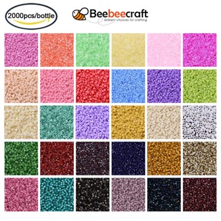 Beebeecraft ลูกปัด ทรงกระบอก สีน้ําตาลทึบแสง 11/0 1.3x1.6 มม. รู 0.8 มม. 2000 ชิ้น ต่อขวด 10 กรัม ต่อขวด สําหรับทําเครื่องประดับ 1 ขวด