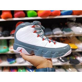 Jordan 9 รองเท้าบาสเก็ตบอล สีขาว สีเทา สีแดง สําหรับผู้ชาย