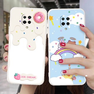 เคสโทรศัพท์ซิลิโคน TPU แบบนิ่ม ลายโดนัท สีขาว คุณภาพสูง สําหรับ Xiaomi Redmi Note 9s Redmi Note 9 pro