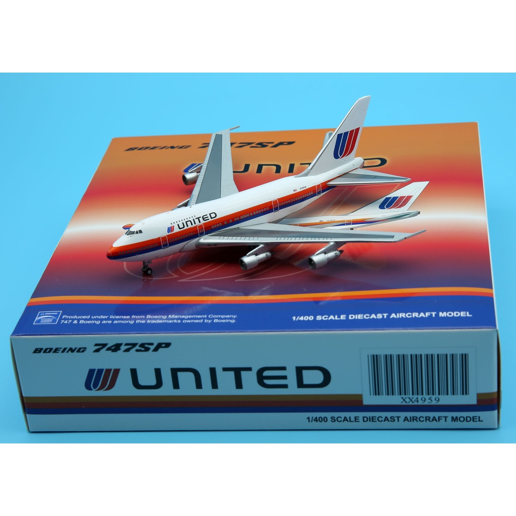 XX4959 Alloy Collectible Plane JC Wings 1:400 United Airlines Boeing B747SP Diecast Aircarft JET รุ่