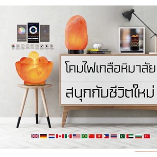 โคมไฟเกลือหิมาลัย Himalayan Salt Lamp โคมไฟฟอกอากาศ โคมไฟสไตล์โมเดิร์น  โคมไฟเครื่องช่วยการนอนหลับ ไฟห้องนอน ไฟห้องนอน