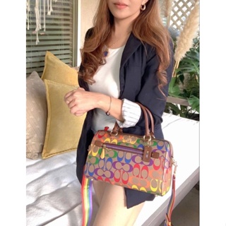 หมอนเรนโบว์ Rowan Satchel In Rainbow Signature Canvas