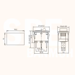[ 5ชิ้น ] KCD1-101N-2 3ขา ON-OFF สวิทช์กระดก เล็ก สวิทช์ KCD1-101N Rocker switch สวิทช์กระดก มีไฟ lamp KCD1 3 ขา ON O...
