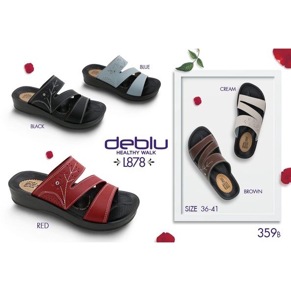 NFshoes ถูกสุด! รองเท้าแตะ เพื่อสุขภาพ แบบสวม Deblu เดอบลู รุ่น L878 ลายลูกไม้ ลายฉลุ ทนทาน น้ำหนักเบา