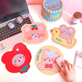 ❤️พร้อมส่ง❤️ แผ่นรองเมาส์ แผ่นรองเม้าส์ Mouse Pad ที่รองเมาส์ ลายการ์ตูนเกาหลี กระต่าย หมี น่ารัก ขนาด 19.5 x 18 ซม