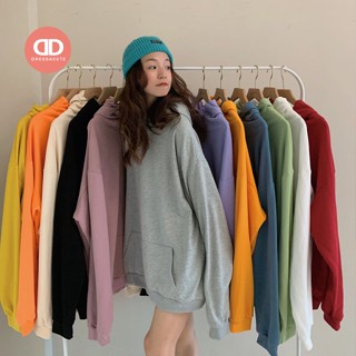 ❄️113❄️พร้อมส่ง เสื้อกันหนาวแขนยาว เสื้อฮู้ด สีพื้น ซับในขนนิ่มมากก❄️