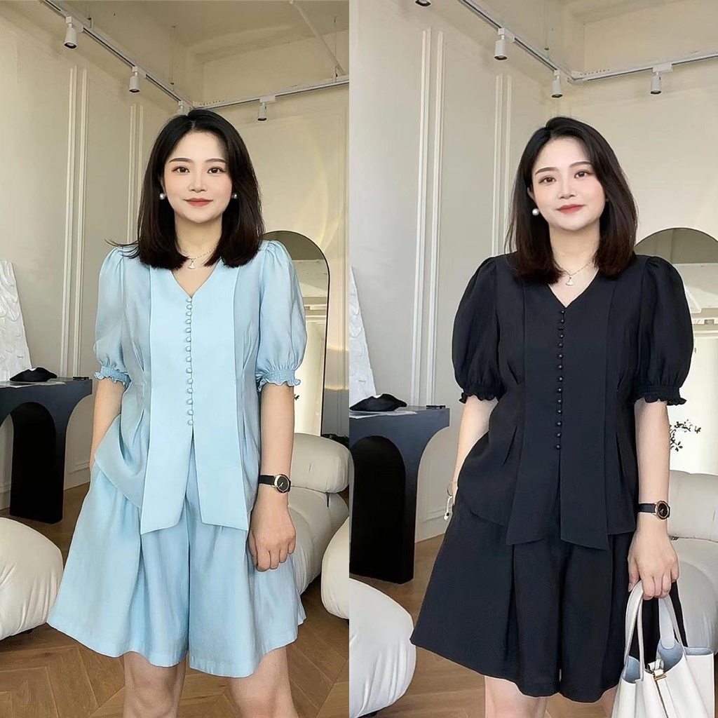 ขนาดใหญ่ผู้หญิง Tu Fat ชุดขนาดใหญ่ Slim Design Set พร้อมปุ่มสําหรับ Work and Street Wear ทุกขนาด 45-