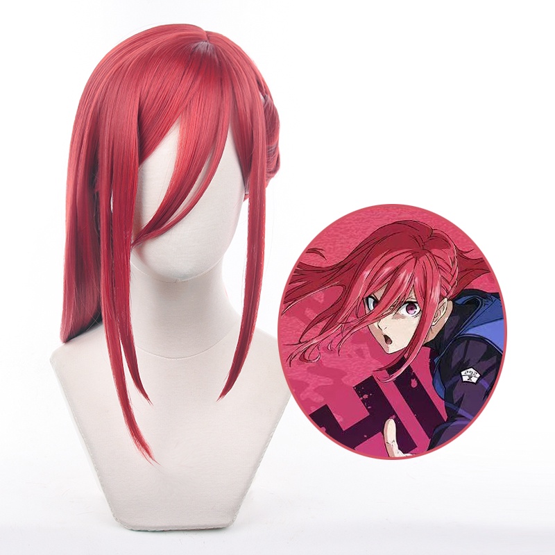 Anime BLUE LOCK Chigiri Hyoma Cosplay Wig Red Braid Heat Resistant Synthetic Wigs