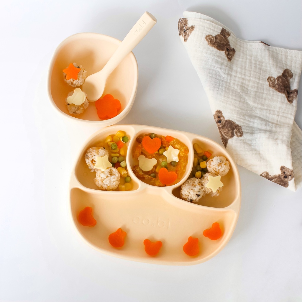 SILICONE CO&BI BABY TRAY, BOWL, SPOON, BLW SNACK TRAY 100% GERMAN SILICONE, MEETS INTERNATIONAL TEST