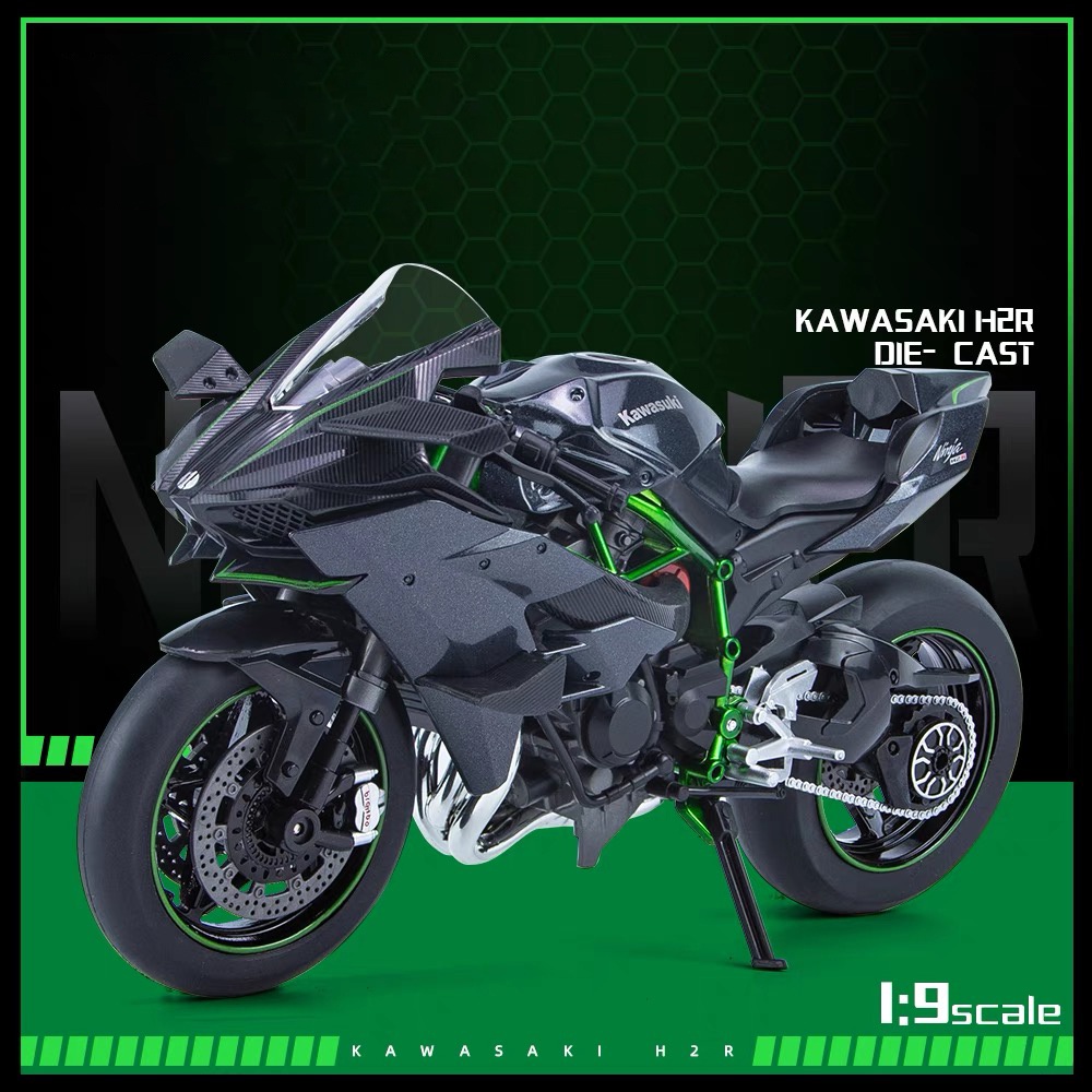 RUM1:9 Scale Kawasaki H2Rรถรุ่นLight & Sound EffectรถDiecastของเล่นสําหรับวันเกิดของเล่นเด็กคอลเลกชันรถ