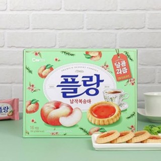 [พรีออเดอร์]CW Flan Peach คุกกี้ทาร์ตพีซ ขนมเกาหลี 160 กรัม