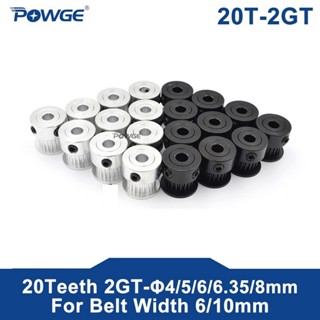 POWGE GT 20 Teeth 2GT 2M Timing Pulley Bore 5/8mm for 2MGT GT2 Synchronous belt width 6mm small backlash 20Teeth 20T