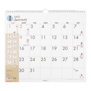 MIDORI Calendar Wall-Hanging L Ojisan 2023 (D31245006) / ปฏิทินแขวนผนัง ปี 2023 ไซส์ L ลายคุณลุงโอจี้ซัง แบรนด์ MIDORI