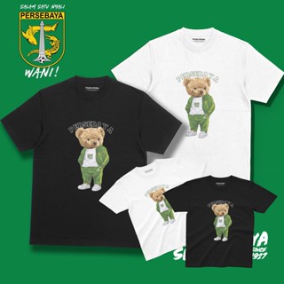 เสื้อยืดลําลอง แขนสั้น พิมพ์ลายหมี Persebaya สําหรับผู้ชาย