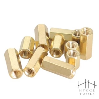 น็อตทองเหลือง M3 (10ชิ้น/ชุด) สกรูหกเหลี่ยมทองเหลือง ตัวเมีย Hex M3 Female Screw PCB น็อตทองเหลือง แบบตัวเมีย 2 ด้าน