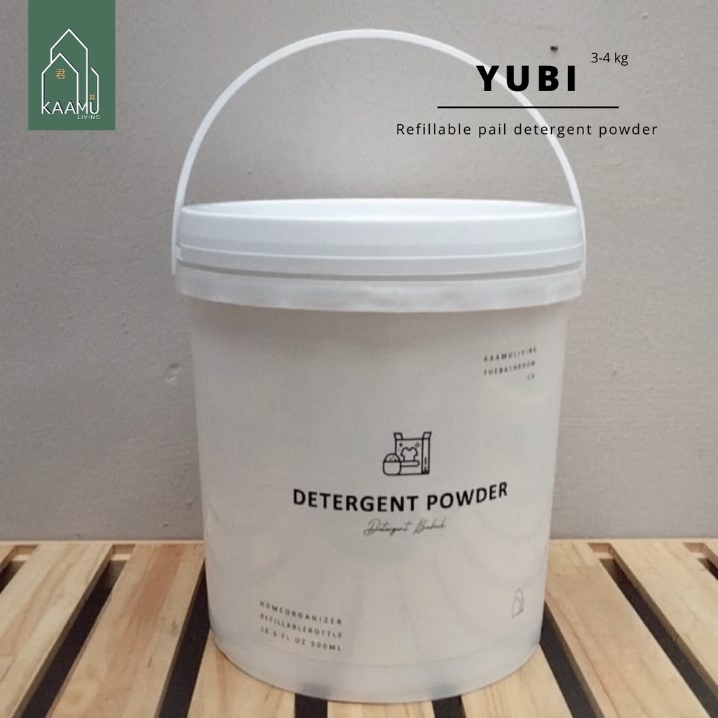 KAAMU LIVING - YUBI | ถัง 2-3 กก. - ถังพลูใหม่ เจอร์รี่ สามารถขวดน้ํายาซักผ้ากล่องผง 3 กก.-4 กก. ขวดรีฟิล เจอร์รี่ สามารถผงซักฟอกผงผงซักฟอก