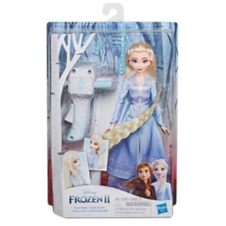 Hasbro Disney Frozen II Sister Styles Elsa Fashion Doll With Extra-long Blonde Hair, Braiding Tool and Hair Clips