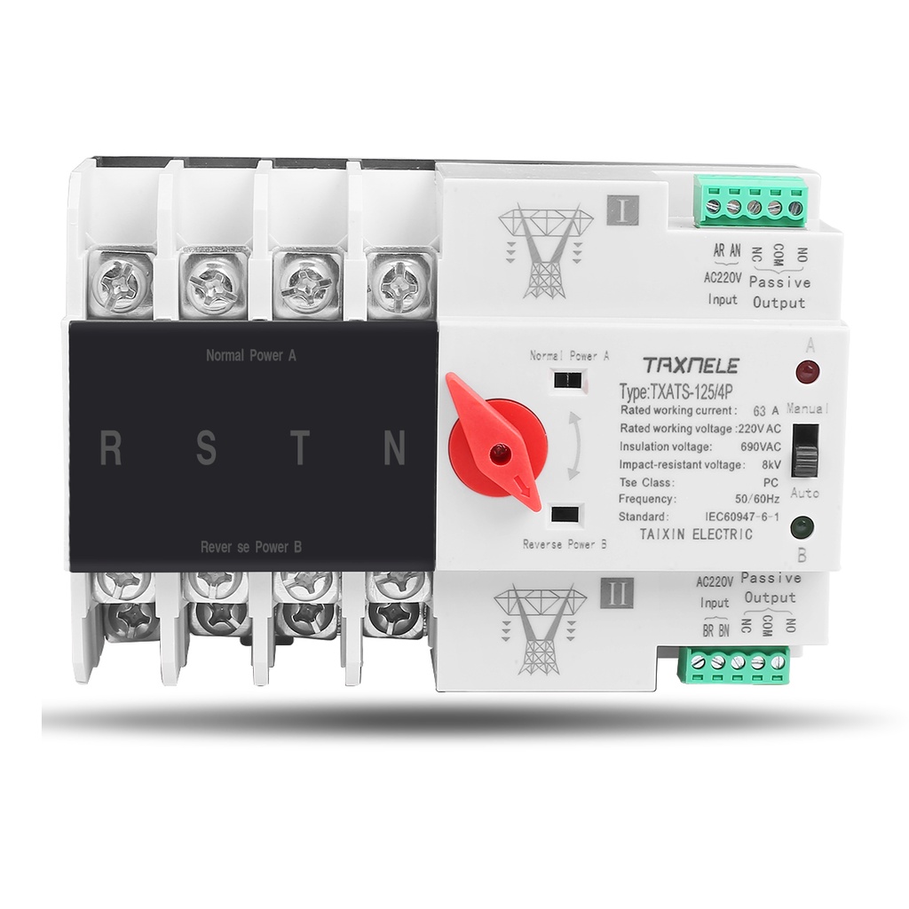 MCB type Dual Power Automatic transfer switch 2P 4P 63A 100A 125A ATS Circuit Breaker  Electrical Switch
