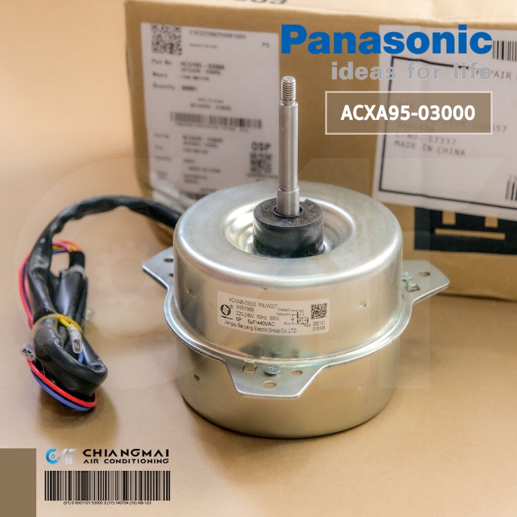 ACXA95-03000 มอเตอร์แอร์ Panasonic มอเตอร์แอร์พานาโซนิค มอเตอร์คอยล์ร้อน PMJW027 88W. อะไหล่แอร์ ของ