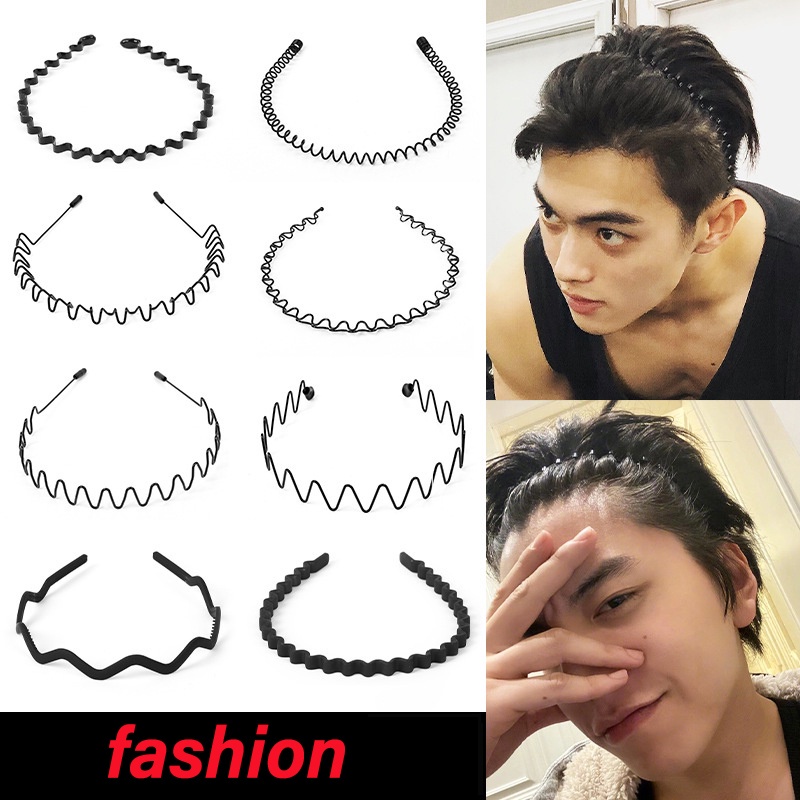 เกาหลีแนวโน้มแถบคาดศีรษะที่มองไม่เห็นการเคลื่อนไหวแฟชั่นผมห่วงโลหะที่เรียบง่ายไม่ลื่นสีดํา ชม. วงการบิน ไม่จํากัดเพศ อุปกรณ์ผม