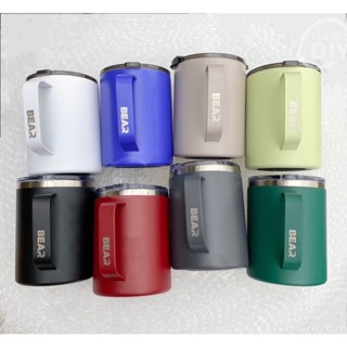 แก้ว BEAR Coffee CUP 10oz สี Powder Coat สแตนเลส 2 ชั้น ของแท้ แถมเพิ่มฟรี ยางรองก้นแก้ว 1 ชิ้น.