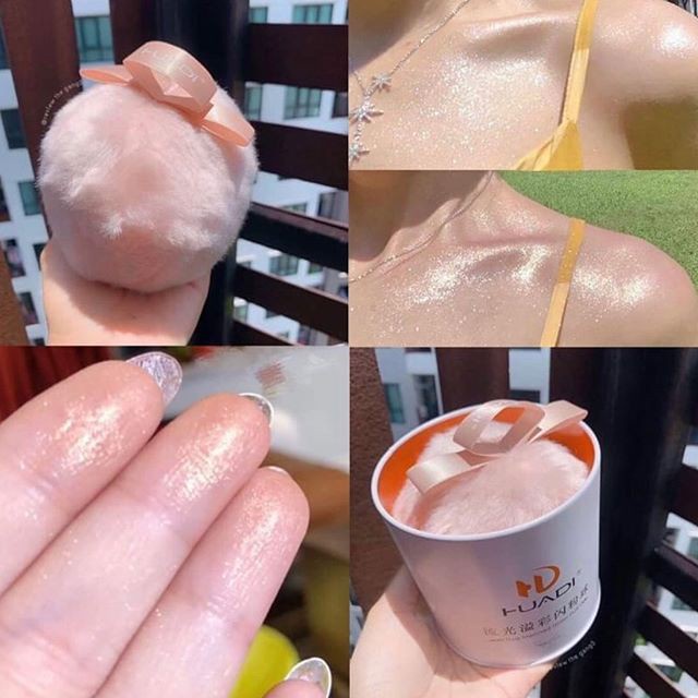 Huadi Glitter Puff พัฟตบตัววิ้ง ไฮไลทลูกวิ้งค์