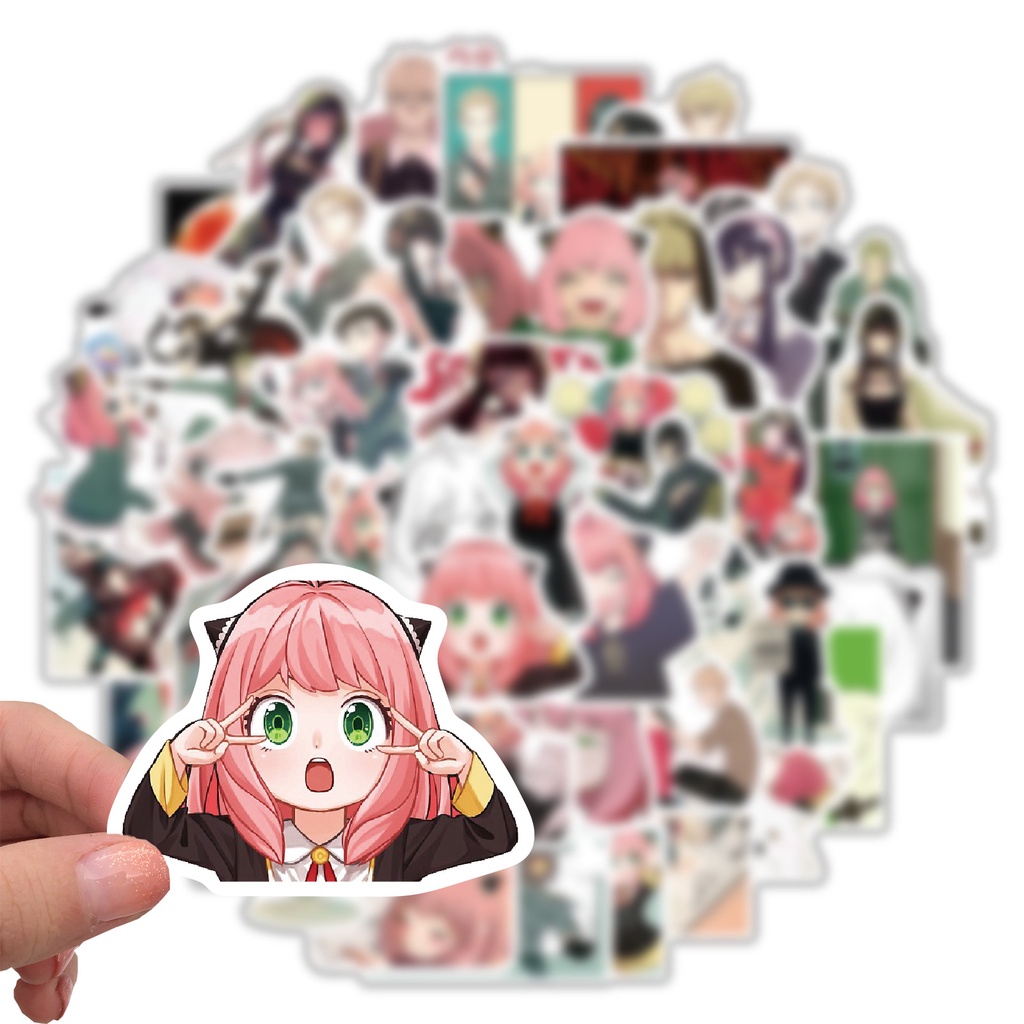 Spy x Family Anya Forger Sticker 4-6 cm (A) สติ๊กเกอร์ไดคัท สติ๊กเกอร์ อาเนีย (50 ชิ้น) ของเล่น 🇨🇳