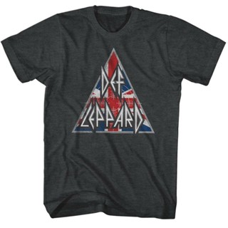 [COD]เสื้อยืด พิมพ์ลายโลโก้ Def Leppard British Heather สีดํา สําหรับผู้ใหญ่S-5XL