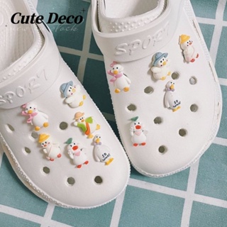 【 Cute Deco 】เป็ดน่ารัก (6 แบบ) ลูกเป็ดเอียง / ลูกเป็ดอวยพร จี้กระดุม Crocs / Jibbitz น่ารัก Croc รองเท้า DIY / วัสดุเรซิน Charm สําหรับ DIY