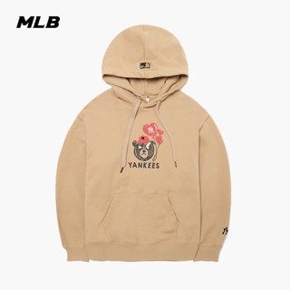 Mlb เสื้อกันหนาว เสื้อฮู้ดดี้ ทรงหลวม ลายหมี คิ้วย่น HD002