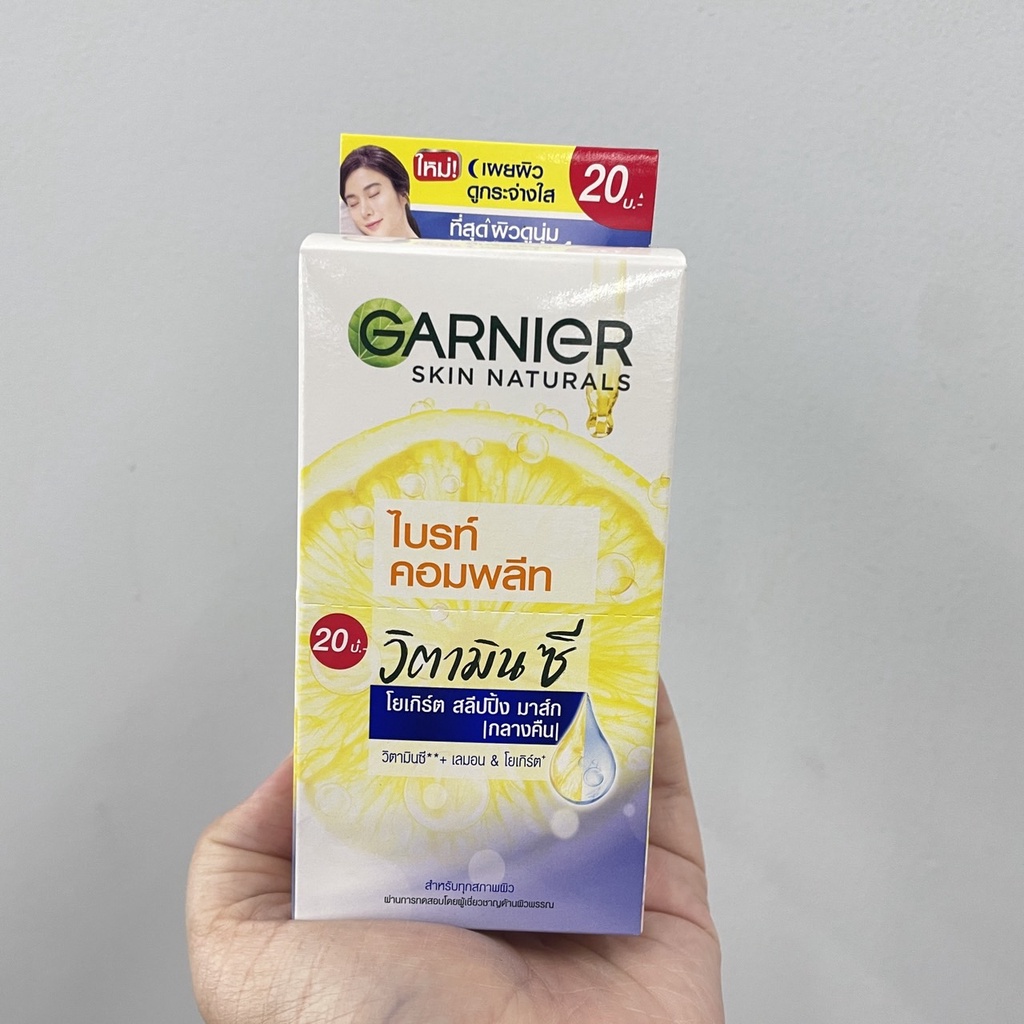 (6 ซอง) Garnier Bright Complete Vitamin |C Yoghurt Sleeping Mask การ์นิ ...