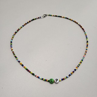 Alphabet beaded necklace สร้อยคอลูกปัด สร้อยคอตัวอักษร สร้อยคอชื่อ ชื่อย่อ ของขวัญ ให้เพื่อน