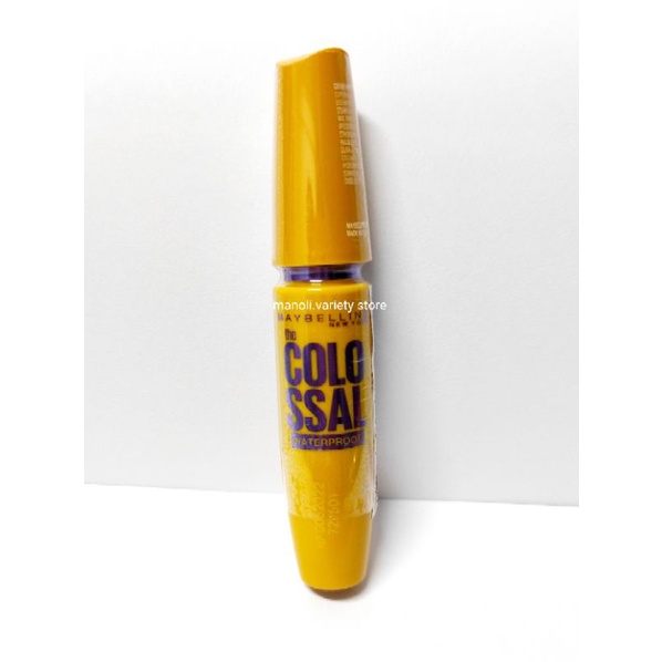 Maybelline The COLO SSAL Waterproof black 9.2 ml. มาสคาร่า กันน้ำ สีดำ แปรงปัดพิเศษ Mascara