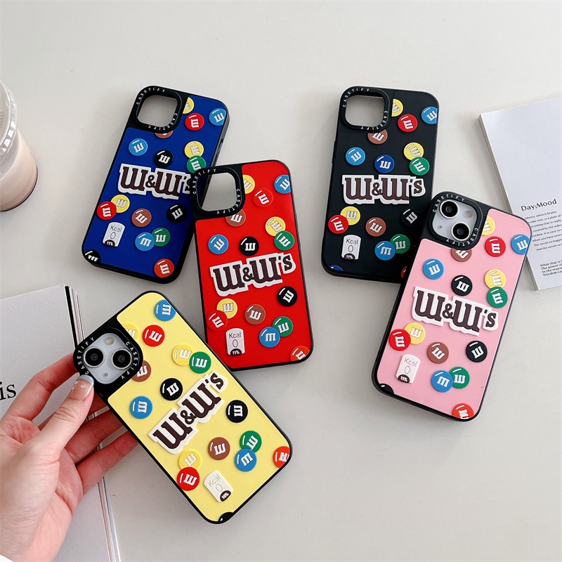 Casetifg เคสโทรศัพท์ ซิลิโคนนิ่ม TPU กันกระแทก ลายแบรนด์ M Bean Chocolate 3D คุณภาพสูง สําหรับ iPhone 6 7 8 Plus 11 Pro Max X XS Max XR