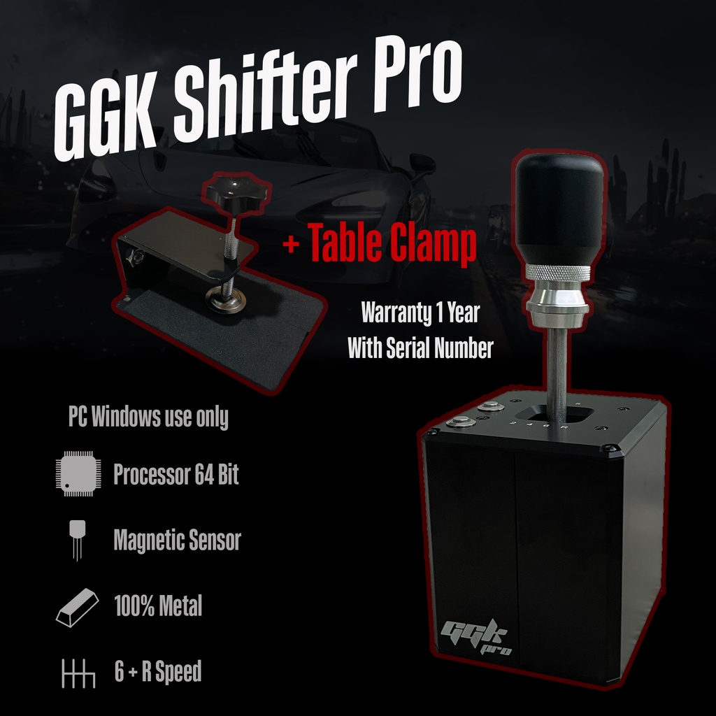 GGK Shifter Simulator Pro เกียร์ 7 Speed เข้าเกียร์แน่นมาก Logitech G29 Thrustmaster T300 Moza Fanatec