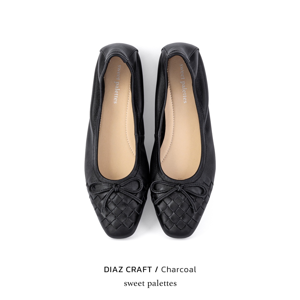 Sweet Palettes รองเท้าหนังแกะ Diaz Craft Charcoal