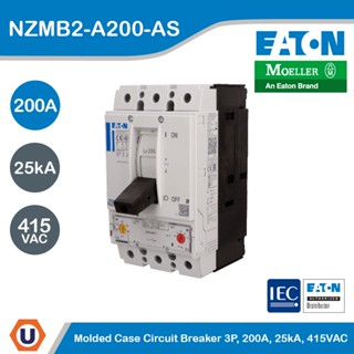 EATON Molded Case Circuit-Breaker (MCCB) 3P, 200A, 25kA ที่ 415VAC รหัส NZMB2-A200-AS สั่งซื้อได้ที่ร้าน Ucanbuys