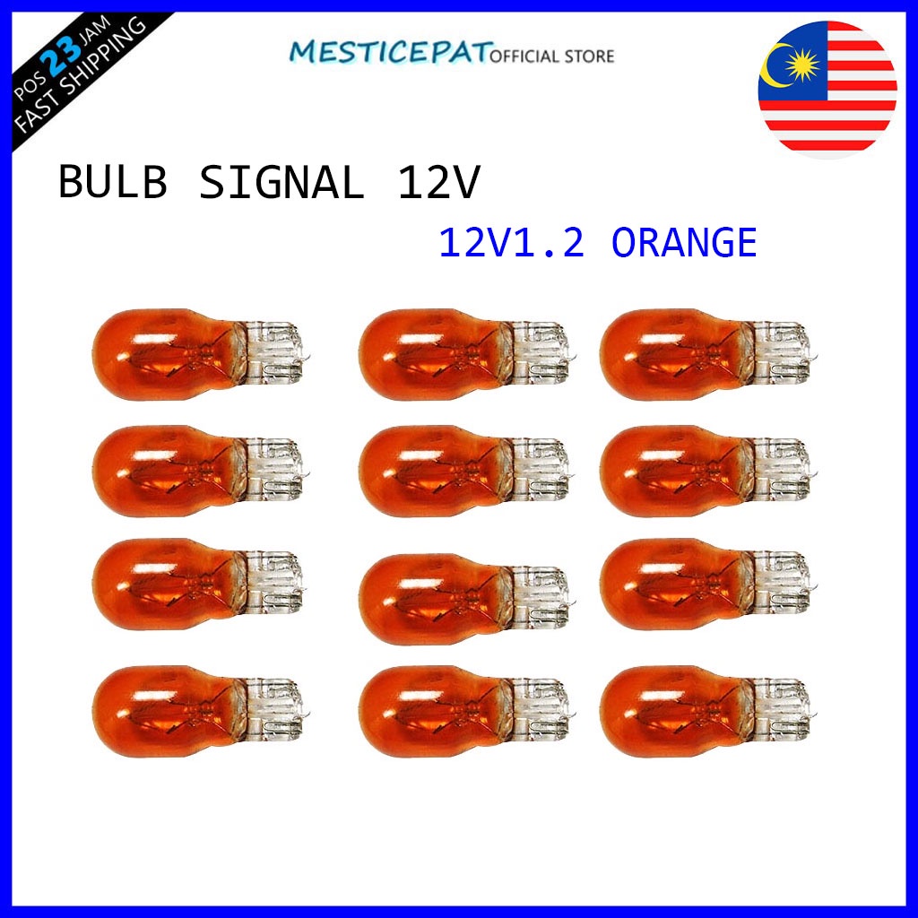 สัญญาณหลอดไฟ 12V 10 T13 T10 T6.5 T5 . Buld Meter 12v3.4 12V1.7. 12V1.2 สีส้ม