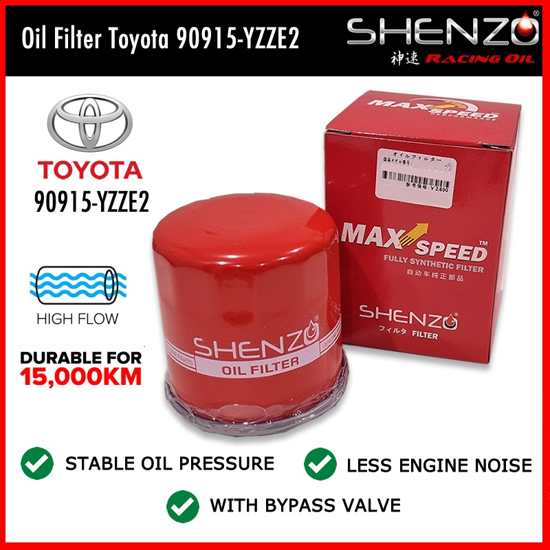 Shenzo กรองน้ํามันไหลสูง Toyota Vios Altis Camry Corolla Alphard Estima 90915-YZZE2 90915-YZZE1