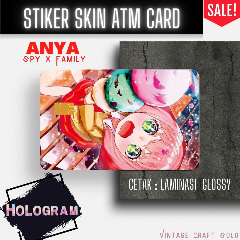 Anya Spy x Family Hologram Premium ATM Skin Card Sticker ฟรีแพ็คเย็น ราคา ถูกที่สุด ดีลบีเคเค แกลเลอรีภาพที่ 2