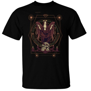 เสื้อยืดผู้ Lmytx2 เสื้อยืดแขนสั้นลําลอง ผ้าฝ้าย พิมพ์ลาย Angel Gothic Satanic Skull Pentagram พลัสไซซ์ สําหรับผู้ชาย S-