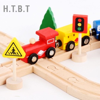 H.T.B.T Multifunction Wood Rail Car DIY Assembly Colorful Track Train Kids Intelligent Toy Boys Gift