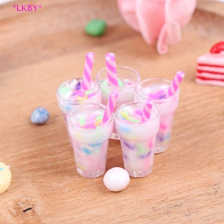 Luckybabys&gt; โมเดลขวดเครื่องดื่มครีมจิ๋ว 1:12 สําหรับตกแต่งบ้านตุ๊กตา 5 ชิ้น