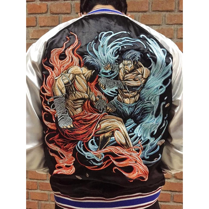 Sukajan Jacket เสื้อแจ็กเก็ต สกาจัน ซูกาจัน Muay Thai Fight Embroidery Jacket ปักลายมวยไทย คาดเชือก สไตล์ญี่ปุ่น