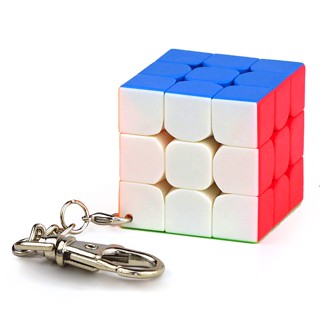 Moyu พวงกุญแจ 3 ซม. 3.5 ซม. Mini 3x3x3 Magic Cube พวงกุญแจของเล่นเพื่อการศึกษาระดับมืออาชีพ พวงกุญแจ cubo magico Puzzle