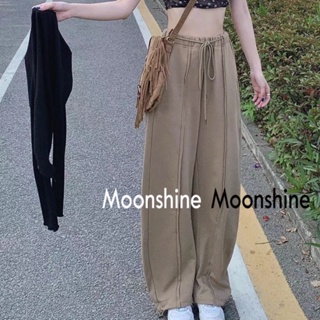 Moon  กางเกงขายาว กางเกงเอวสูง ย้อนยุค Beautiful ทันสมัย Comfortable fashion K011002 36Z230909