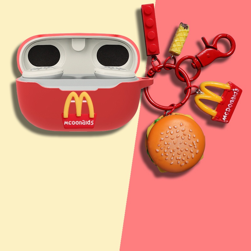 JBL ENDURANCE RACE Case Cartoon Burger Keychain Pendant JBL ENDURANCE RACE Silicone Soft Case Protec