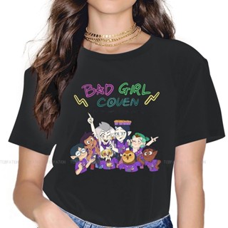 เสื้อตราหานคู่ Bad Girl Coven-Camiseta de estilo coreano de gran tamaño para mujer, ropa de casa de búho, Top gótico Vin